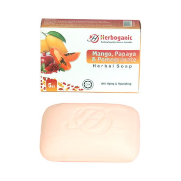 Herboganic: Mango, Papaya & Pomegranate Herbal Soap, 5 oz image 0