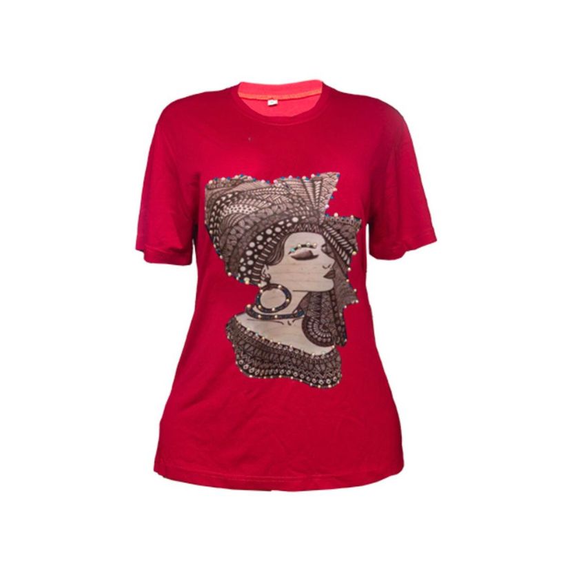Crown & Coils(Red Tee with Full-Head Braided Queen) (Copy) - 2XL image
