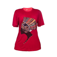 Joy of the Homeland(Black Tee with Colorful Lady in Head Wrap) - 2XL image