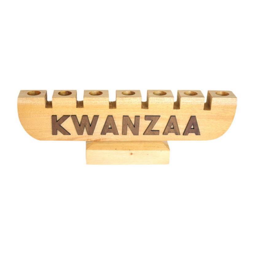 “KWANZAA” (NATURAL WOOD) KWANZAA KINARA (NANLBS)