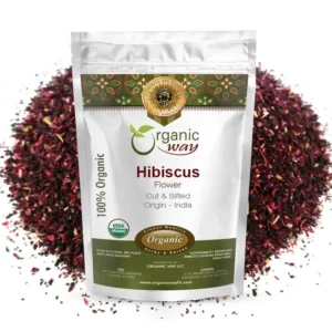 Dried Hibiscus Flower Cut & Sifted (Hibiscus rosa-sinensis) | Herbal Tea | Kosher Certified | Raw, Vegan, Non GMO & Gluten Free | USDA Certified | Origin – India