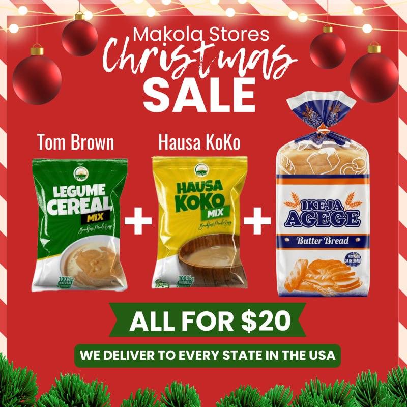 African Christmas Combo! Agege Bread, Tom Brown, Hausa Koko