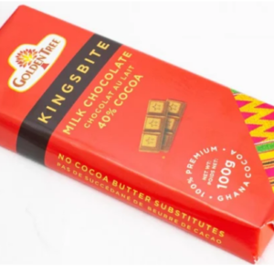 100g ( Big Size) Golden Tree Milk Chocolate Kingsbite – 40% Ghana Cocoa