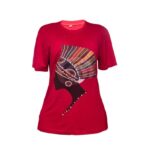 Royal Echo(Red Tee with Side-Profile African Queen in Crown)