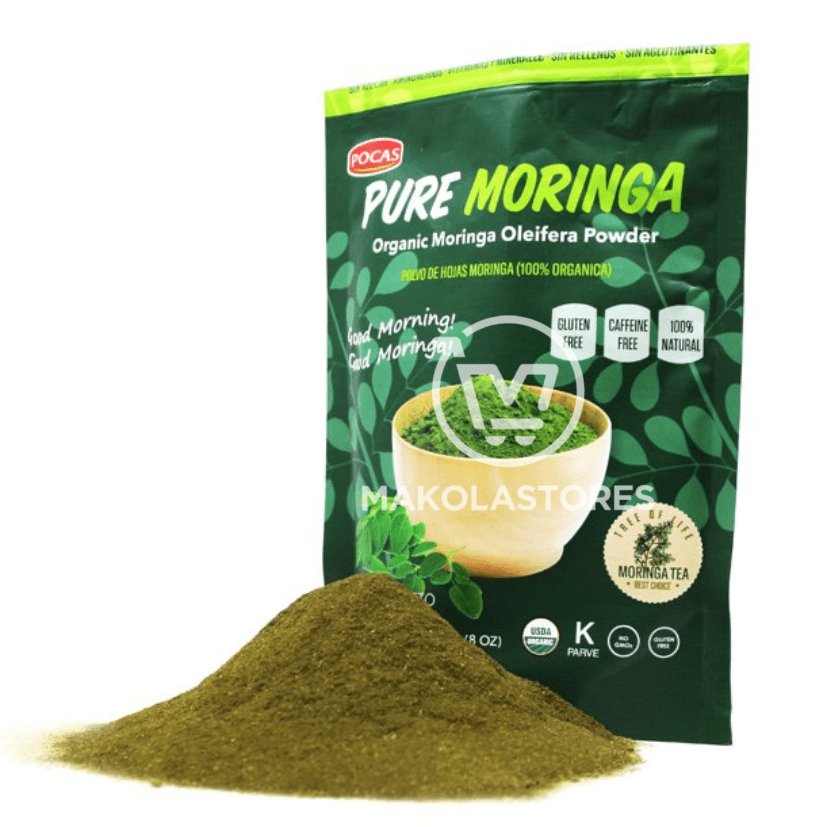 POCAS PURE MORINGA – ORGANIC MORINGA OLEIFERA POWDER, 8 OZ (0.5LBS)