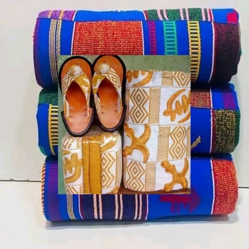 AFRICAN CLOTH WITH NATIVE SANDALS (4.4LBS)
