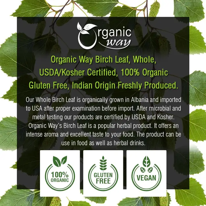Organic Birch Leaf Whole – Usda Certified | Origin – Albania