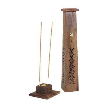 Wooden Incense Burner – Square Tower
