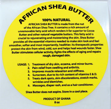 7 oz. Shea Butter Labels: Set Of 12