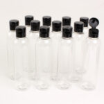 8 oz. Clear Cosmo Round Bottles w/Flip Cap – 12 Pack