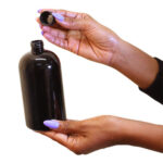 Set Of 12 Plastic Black Cosmo Bottles & Caps – 16 oz.