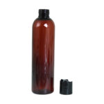 8 oz. Amber Cosmo Round Bottles w/Flip Cap – 12 Pack