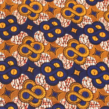 Orange/Blue African Print Fabric 12 Yard