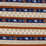 Natural/Brown/Blue Striped Fabric: 6 Yds