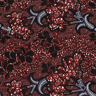 Burgundy Floral Print Fabric: 6 Yds
