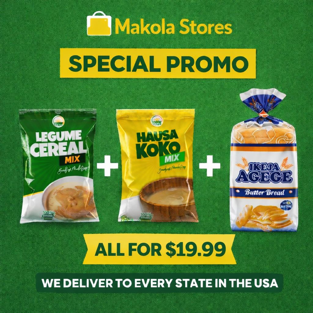 African Breakfast  Combo! Agege Bread, Tom Brown, Hausa Koko
