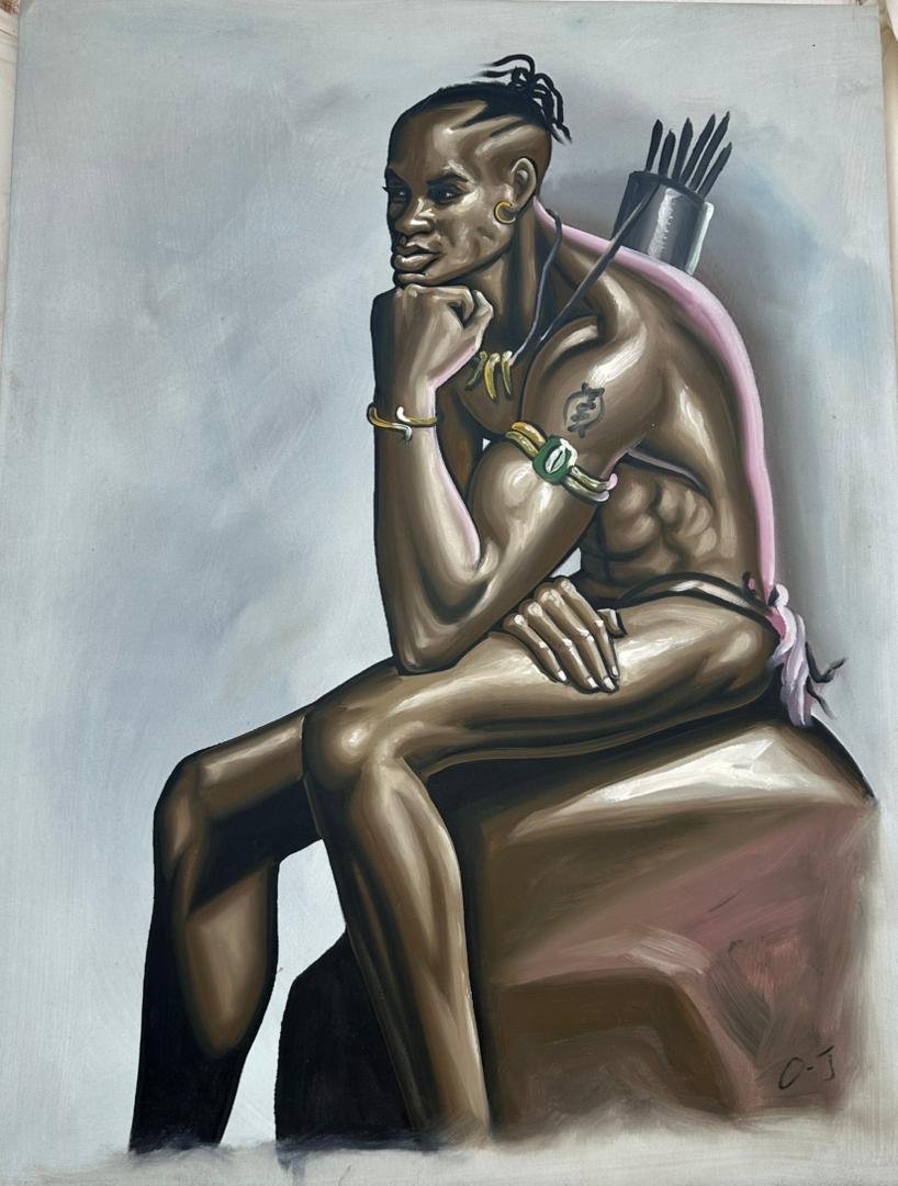 African hunter painting