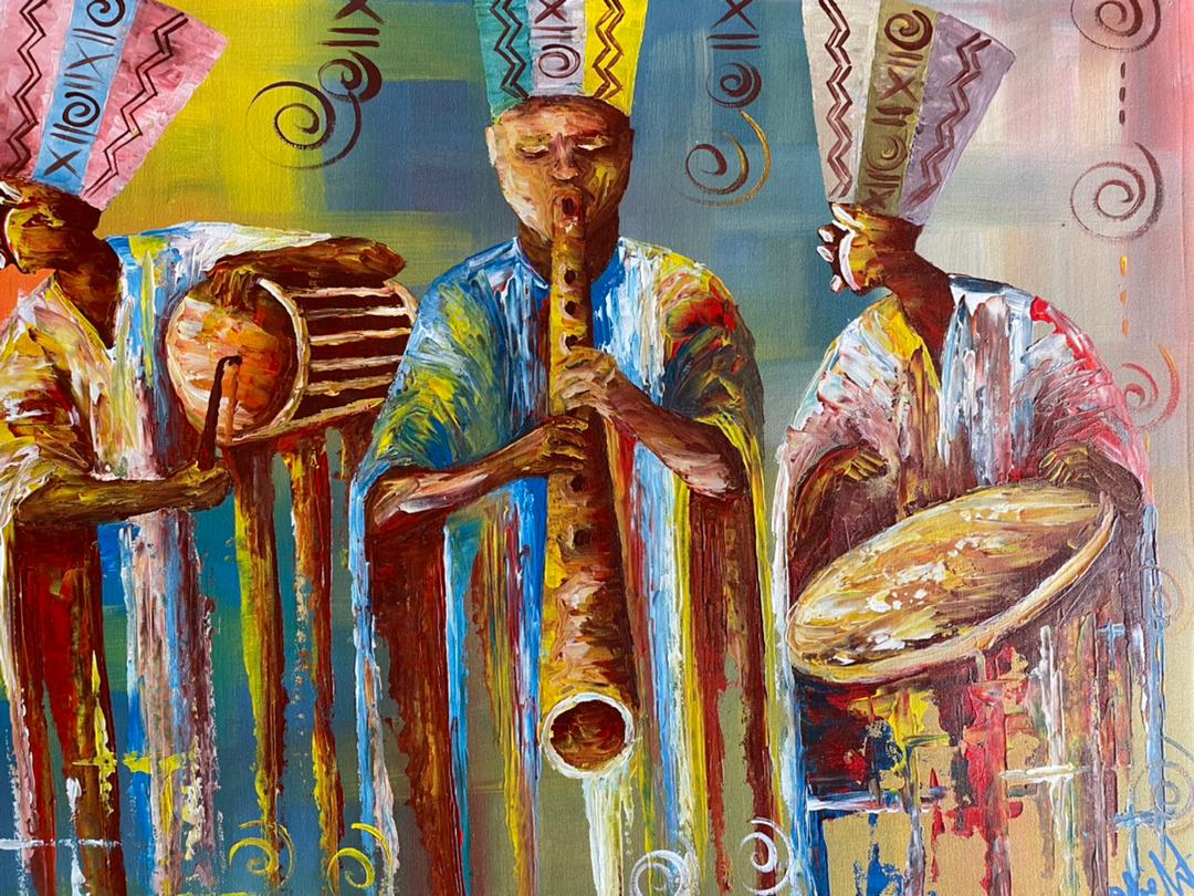 African musicians painting