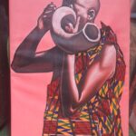 Ghanaian Traditional  kente Horn painting