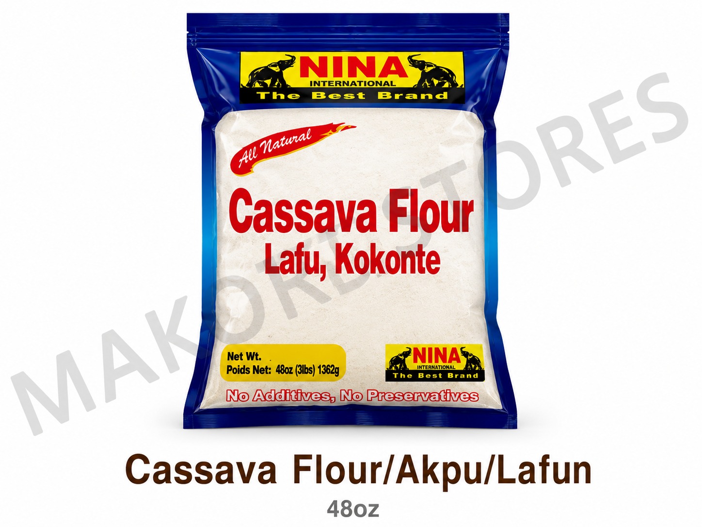 Nina cassava flour/akpu/lafun 48oz
