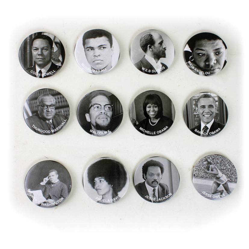 SET OF 12 BLACK PRIDE BUTTONS (0.31LBS)