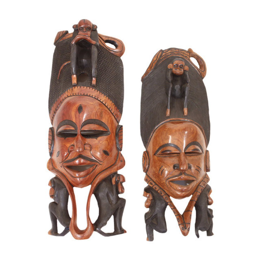 SENEGALISE MAHOGANY MONKEY GURO MASK (3.75LBS)