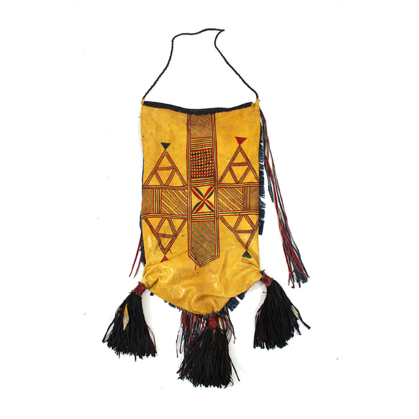 DELUXE TUAREG LEATHER FRINGED HANDBAG (1.23LBS)