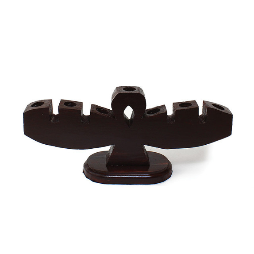 HANDMADE LARGE WOODEN ANKH KINARA (1.9LBS)