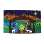 NATIVITY SCENE FLAG (3′ X 5′) (0.3LBS)