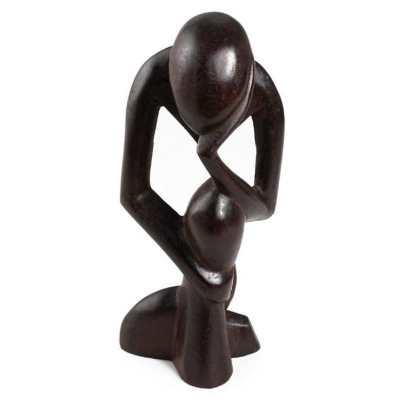 SENEGAL THINKER STATUE: DARK BROWN(7-8″) (0.8LBS)