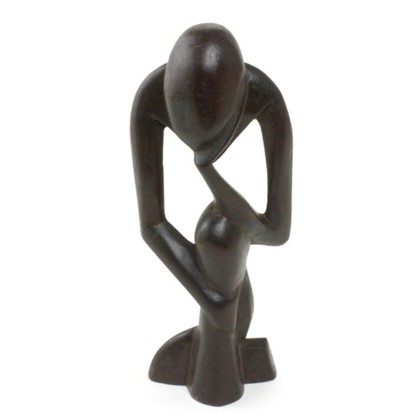 THINKER STATUE SENEGAL – DARK BROWN (0.6LBS)