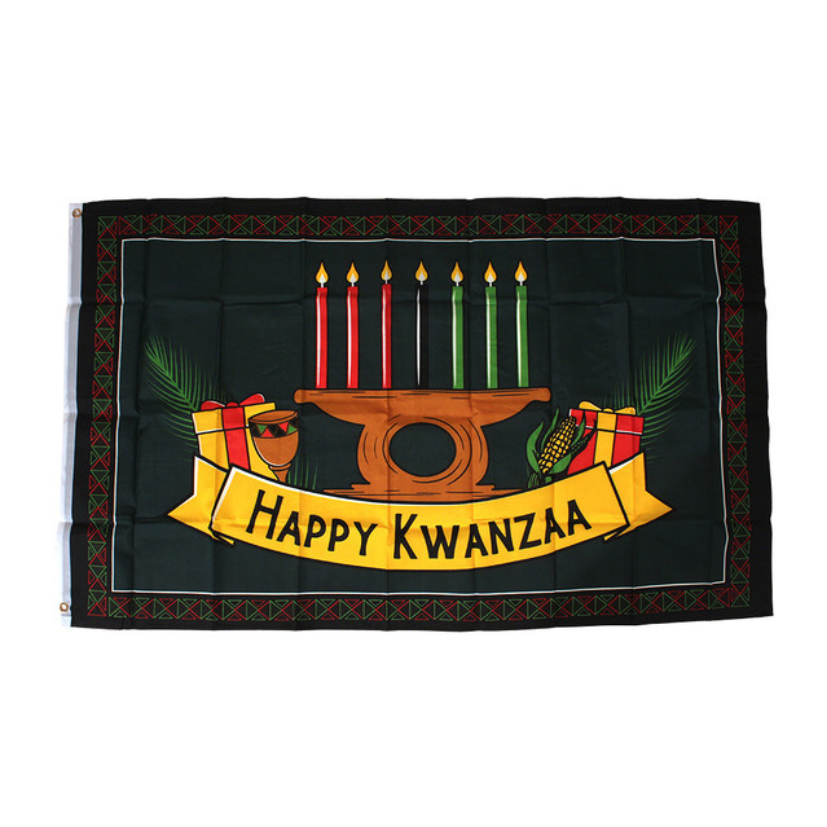 HAPPY KWANZAA FLAG (3′ X 5′) (NANLBS)