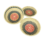 SET OF 3 WOVEN GHANAIAN BASKETS (1.18LBS)