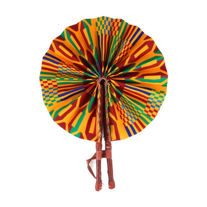 KENTE FOLDING FAN: PRINT D (0.18LBS)