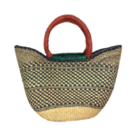 ASSORTED WOVEN & LEATHER BASKET: LARGE (0.92LBS)