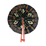 BLACK AFRICAN PRINT FOLDING FAN (0.19LBS)