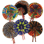 SET OF 6 AFRICAN FOLDING FANS (1.0LBS)