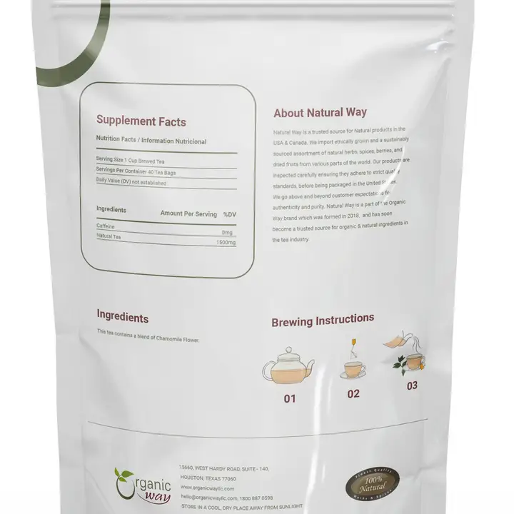 Natural Chamomile Flower Tea Bags