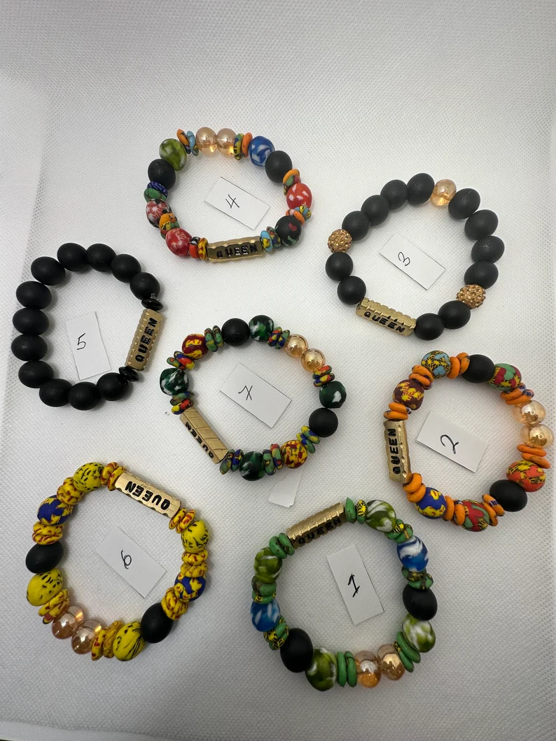 AUTHENTIC GHANA AFRICA BEADS BRACELETS/ GHANA BEADS/AFRICA GHANA BEAD BRACELETS/ UNISEX BEADS BRACELET/ MADE IN GHANA BAEDS.