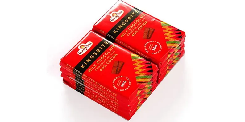50g ( Middle Size) Golden Tree Milk Chocolate Kingsbite – 40% Ghana Cocoa
