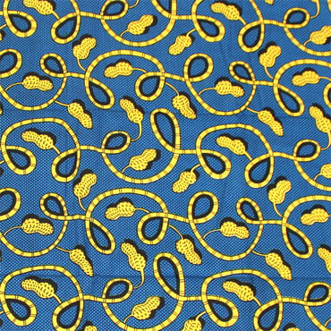 Turquoise Peanut Print Fabric 12 Yards